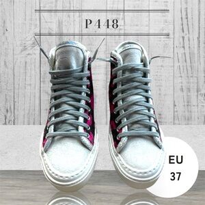 NWOB Luxe P448 Women's Pink and Black Animal Print Sneakers w/Glitter Accents